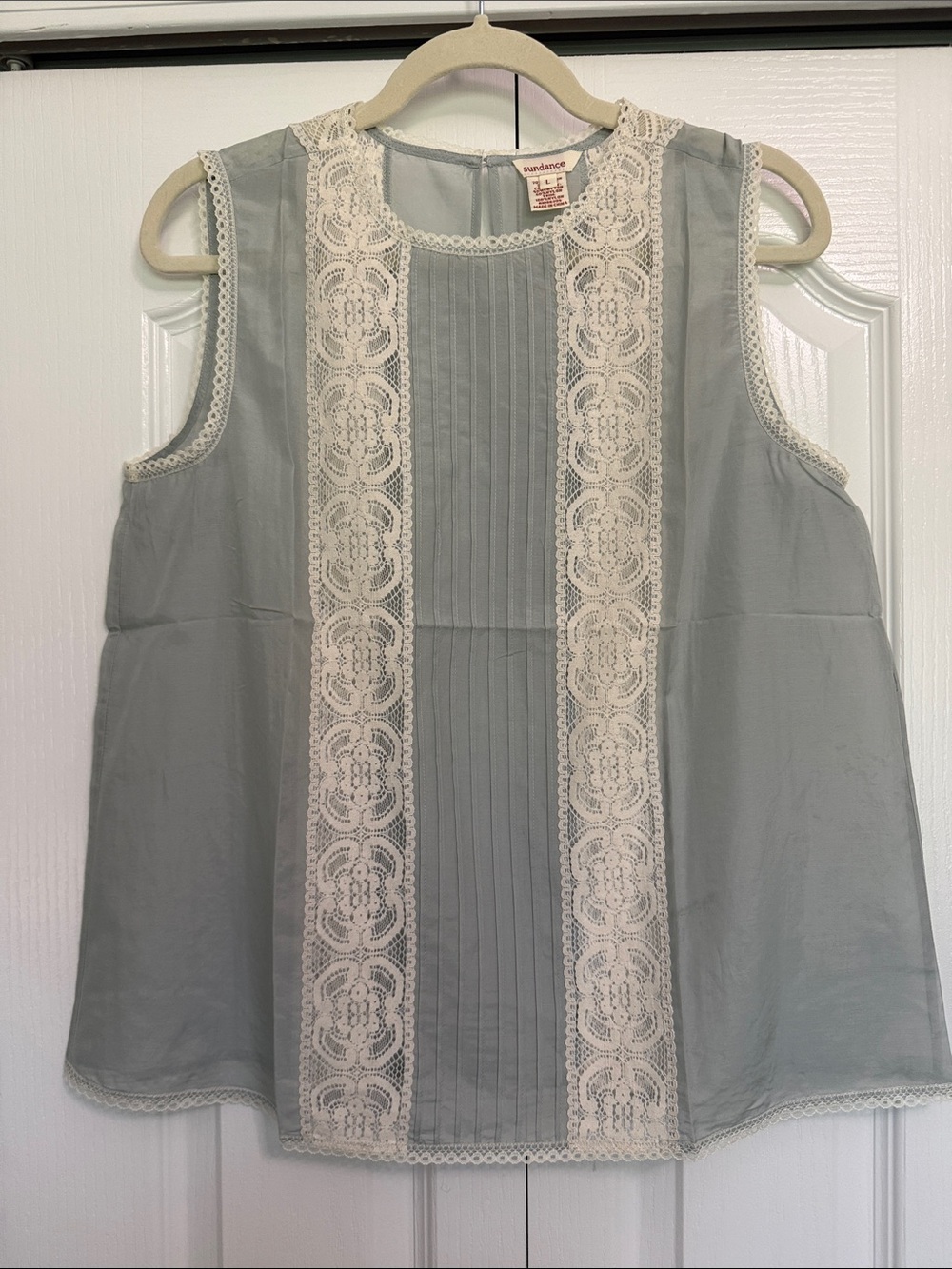 Sundance Light Gray Camisole with Cream Lace Panels